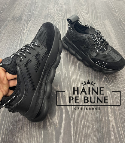 Versace Chain Reaction "Triple Black" sneakers
