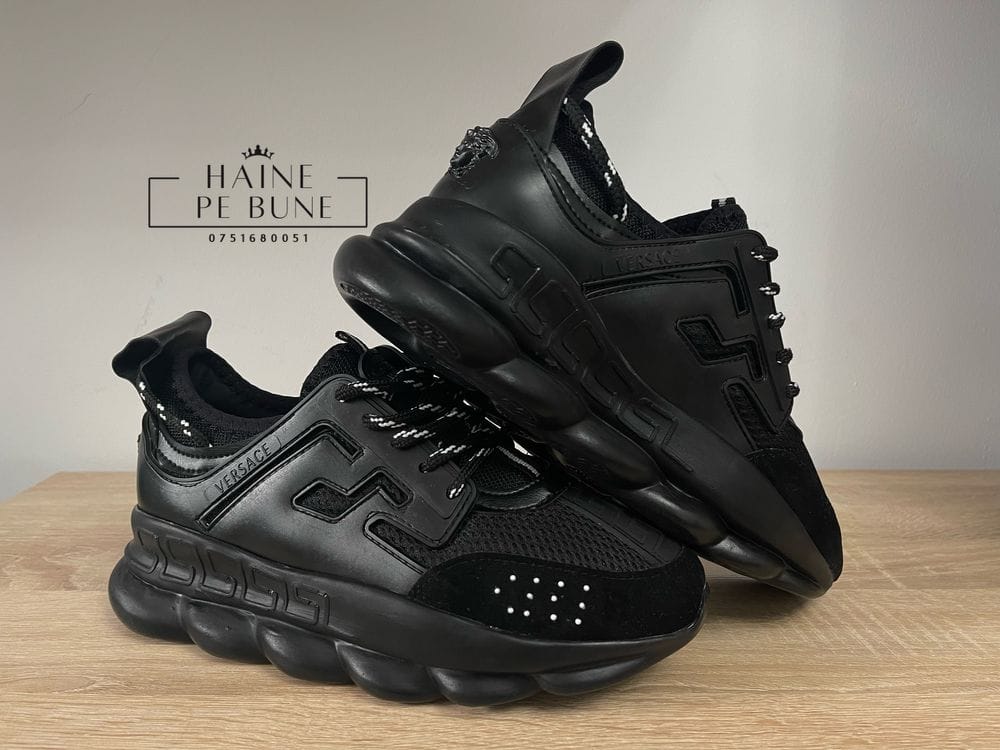 Versace Chain Reaction "Triple Black" sneakers