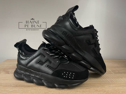 Versace Chain Reaction "Triple Black" sneakers