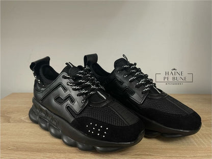 Versace Chain Reaction "Triple Black" sneakers