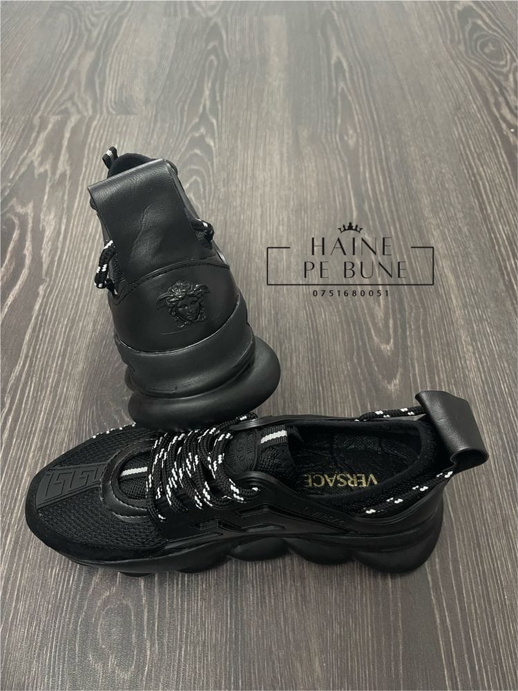 Versace Chain Reaction "Triple Black" sneakers