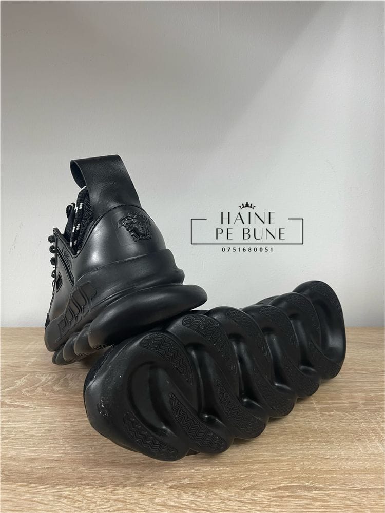 Versace Chain Reaction "Triple Black" sneakers