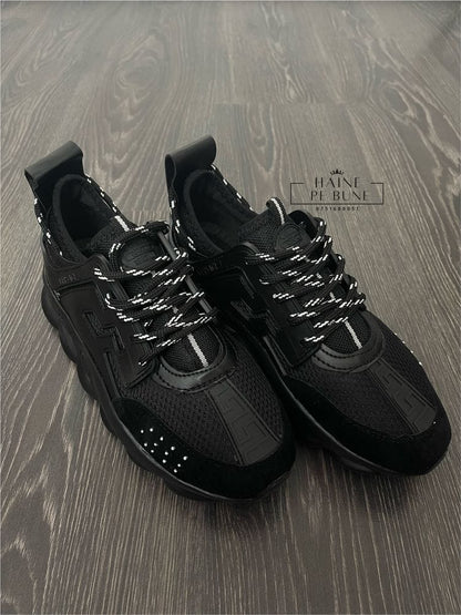 Versace Chain Reaction "Triple Black" sneakers