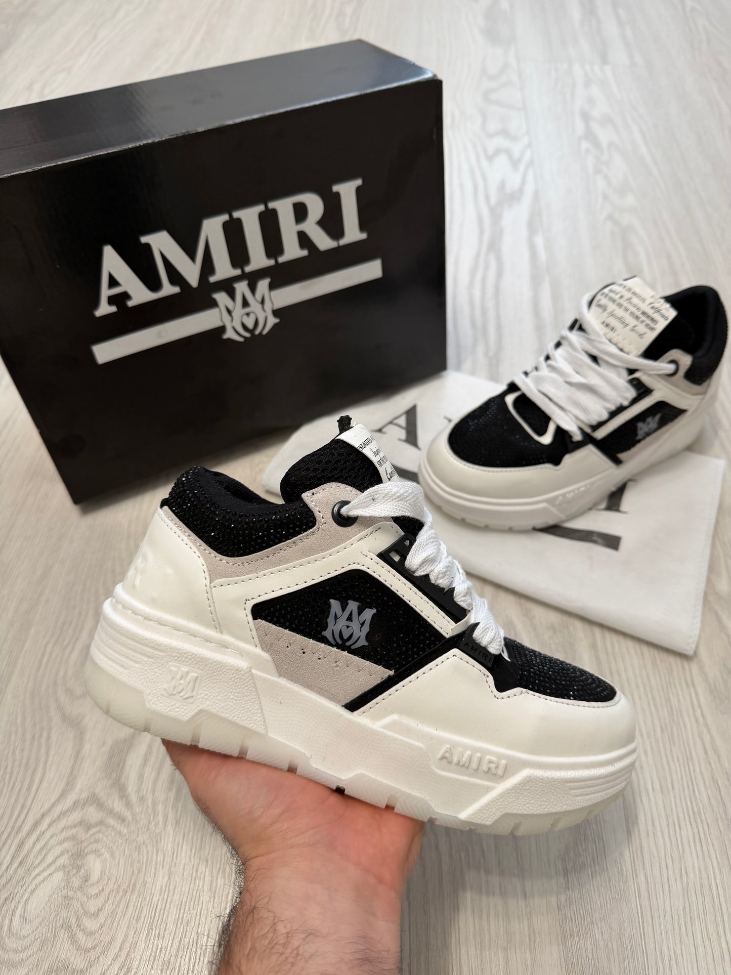Amiri MA-1 Sneakers Black&White Pietricele